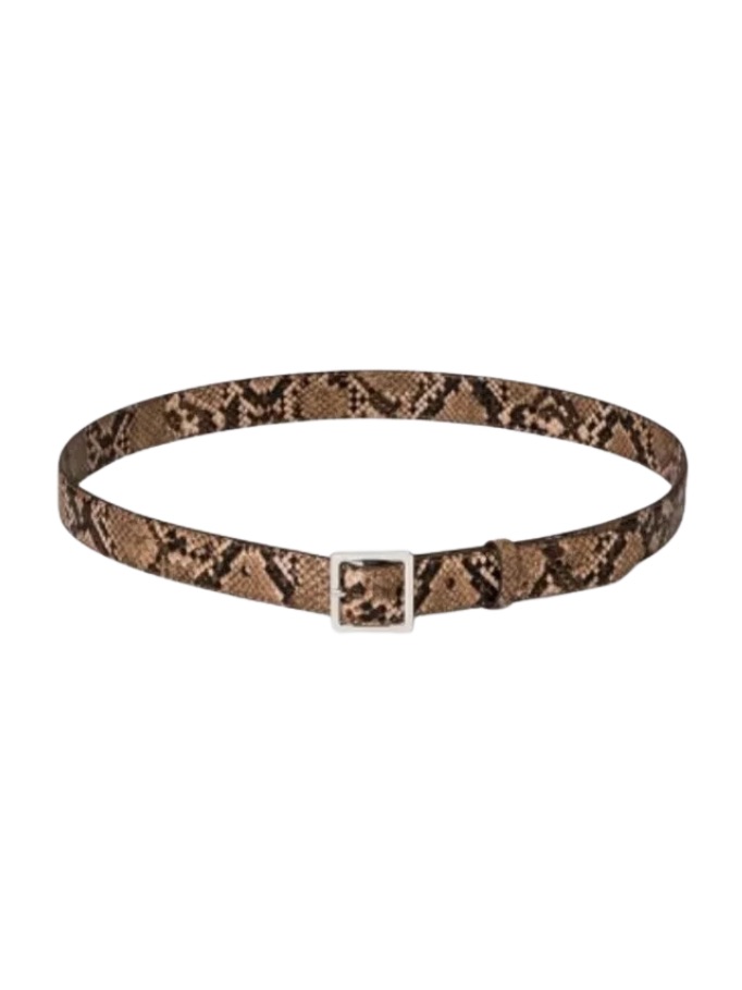 Target Snake Print Leather Belt In Brown & Tan Large